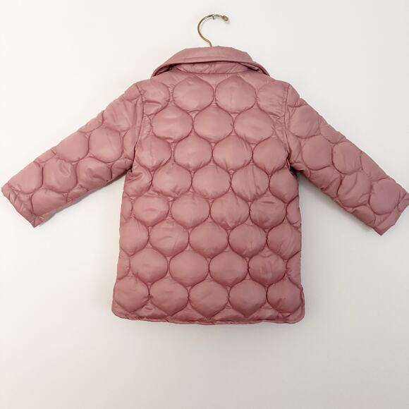 MILES THE LABEL Quilted Puffer Coat Rose Pink 18 Months - Picture 4 of 7